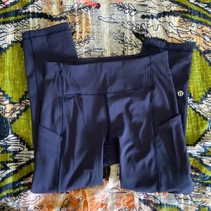 Lululemon Fast and Free Crop Legging (True Navy)